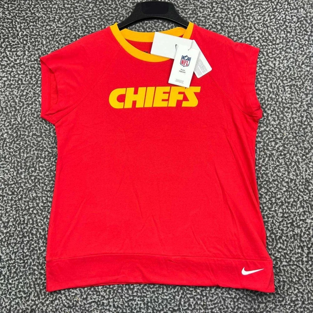 Nike Kansas City Chiefs NFL Shirt Women Medium Red Yellow Short Sleeve New M